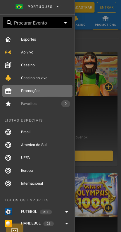 menu bet da sorte