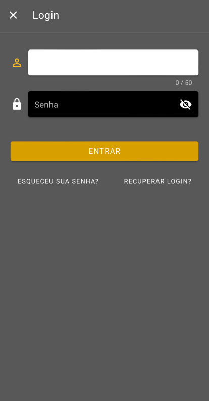 Formulario de login da betdasorte