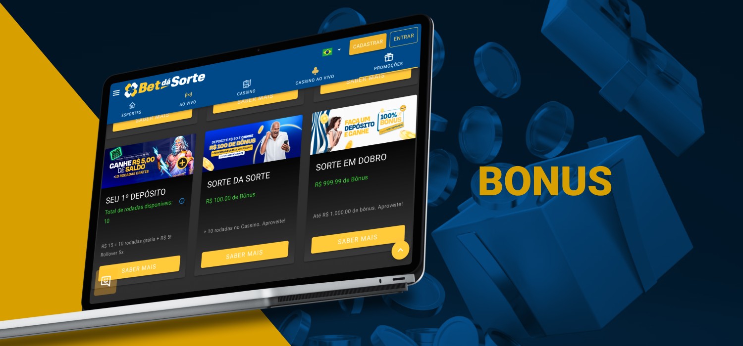 lista de bônus da Bet dá Sorte Brasil