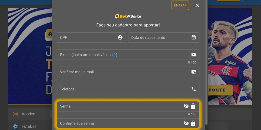 Crie uma senha forte para sua conta
